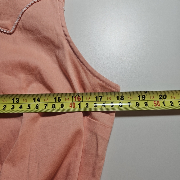 Roughrider Women's Sleeveless Orange Button-Down Tie Front Medium Shirt - Picture 5 of 6